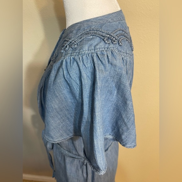 Women's Sonoma Goods For Life 100% Cotton Flutter Sleeve Dress w pockets - Picture 5 of 11